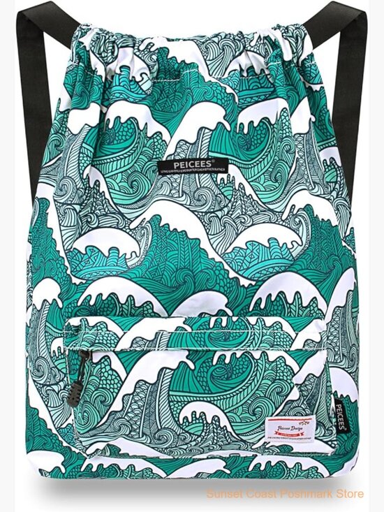Waterproof Drawstring Backpack Lightweight Nylon Gym Bag